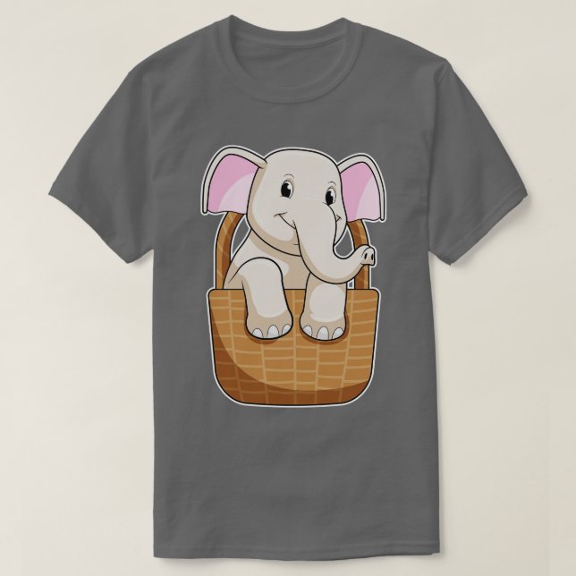 Camiseta Elefante con cesta (Diseño del anverso)