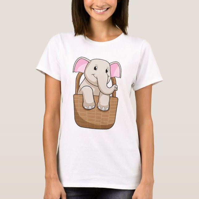 Camiseta Elefante con cesta (Anverso)