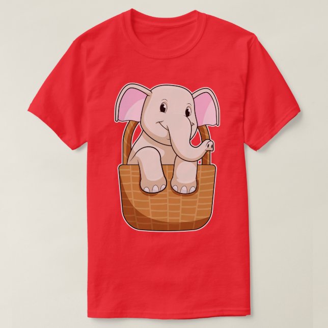 Camiseta Elefante con cesta (Diseño del anverso)