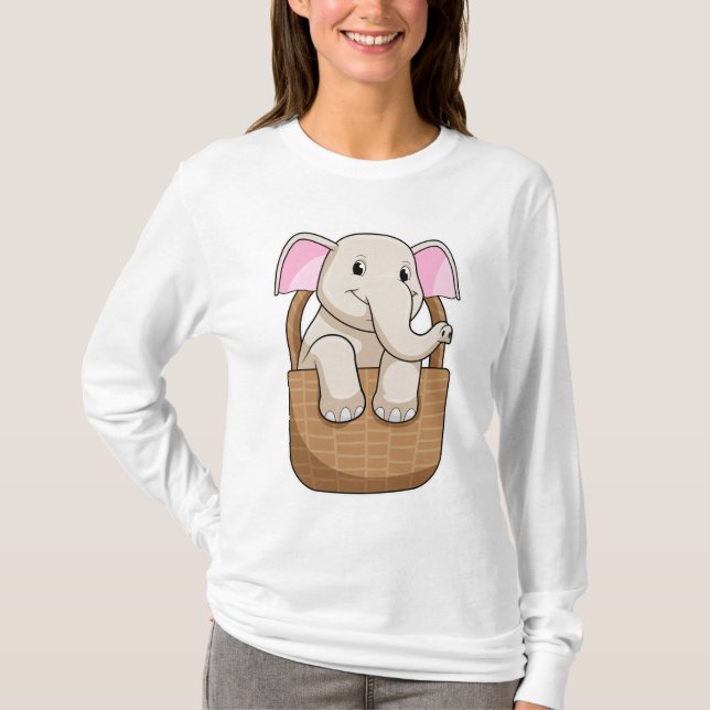 Camiseta Elefante con cesta (Anverso)