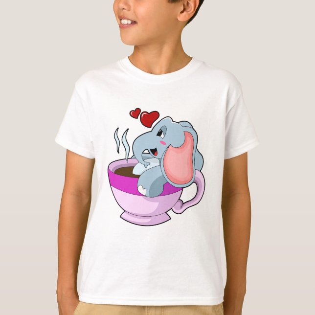 Camiseta Elefante con Copa de Café (Anverso)