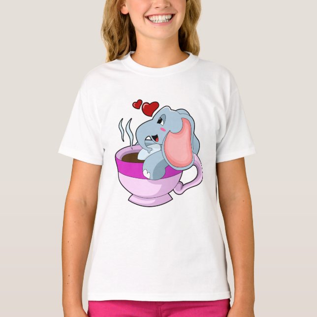 Camiseta Elefante con Copa de Café (Anverso)