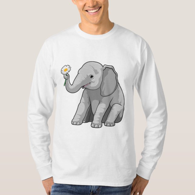 Camiseta Elefante con flor (Anverso)
