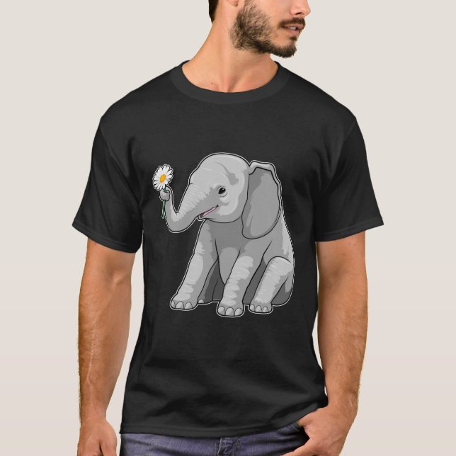Camiseta Elefante con flor (Anverso)