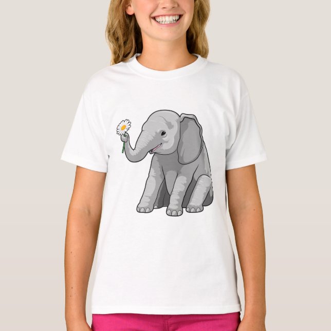Camiseta Elefante con flor (Anverso)