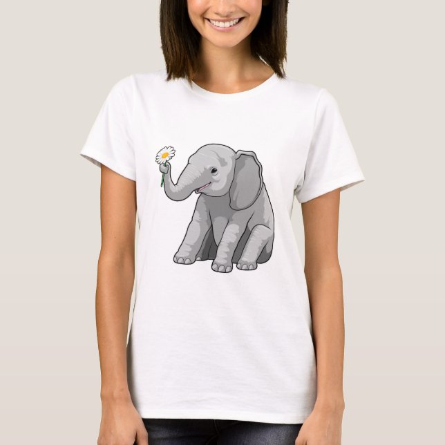 Camiseta Elefante con flor (Anverso)