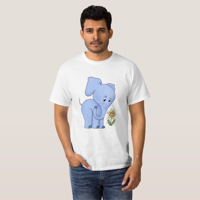 Camiseta Elefante con flor (Anverso completo)