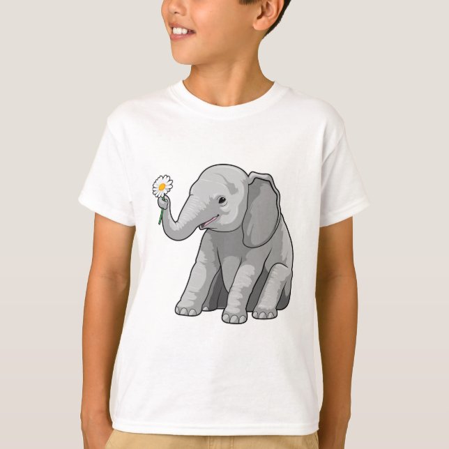 Camiseta Elefante con flor (Anverso)