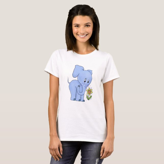 Camiseta Elefante con flor (Anverso completo)
