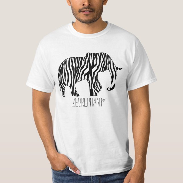 Camiseta Elefante con franjas cebra + tus ideas (Anverso)