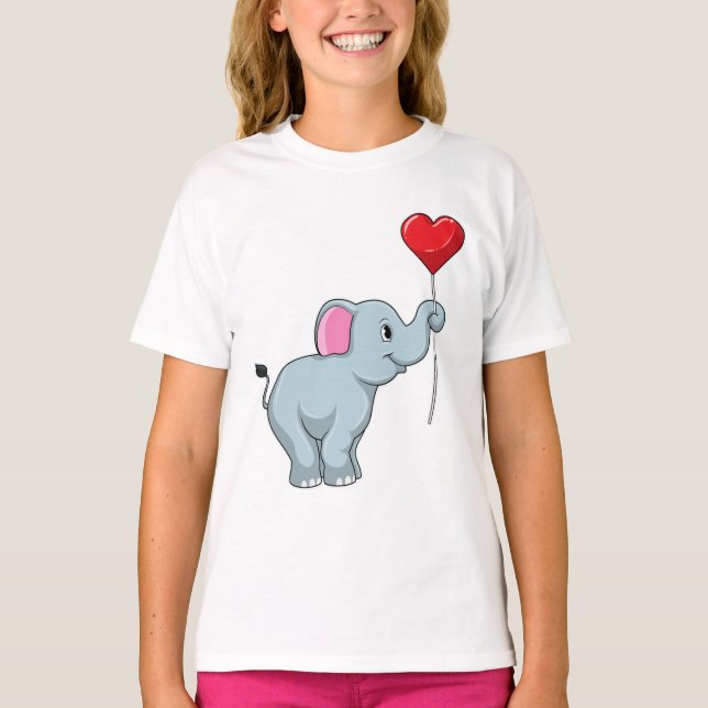Camiseta Elefante con globo cardíaco (Anverso)