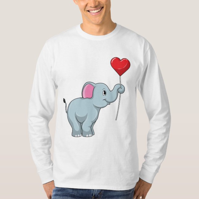Camiseta Elefante con globo cardíaco (Anverso)