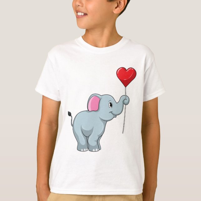 Camiseta Elefante con globo cardíaco (Anverso)