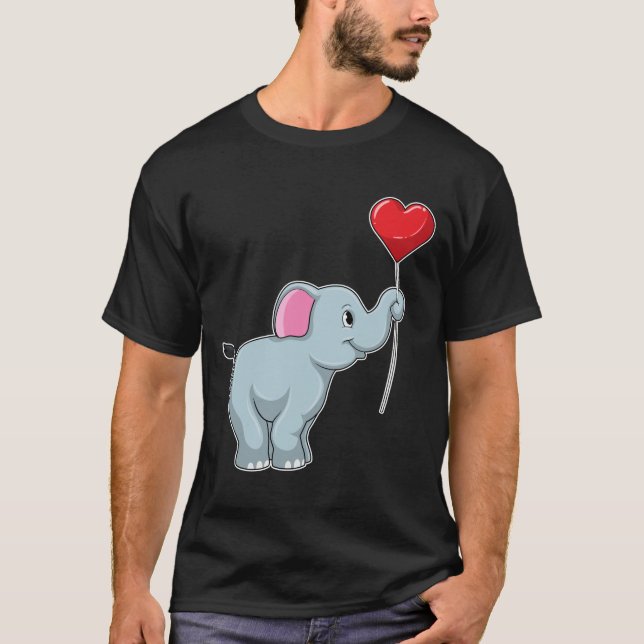 Camiseta Elefante con globo cardíaco (Anverso)