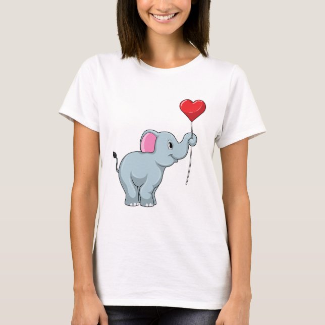 Camiseta Elefante con globo cardíaco (Anverso)