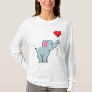 Camiseta Elefante con globo cardíaco