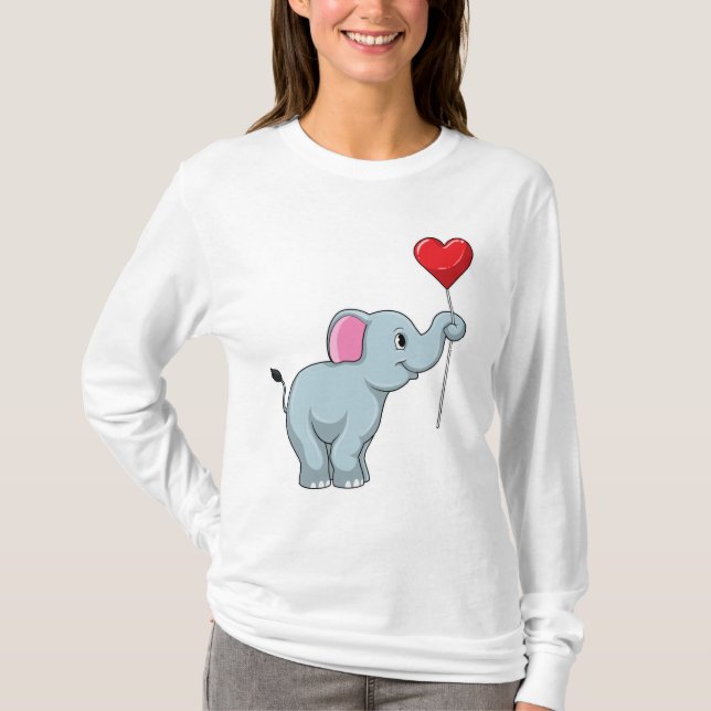 Camiseta Elefante con globo cardíaco (Anverso)