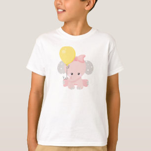 Camiseta Elefante con globo, elefante lindo, corona, estrel