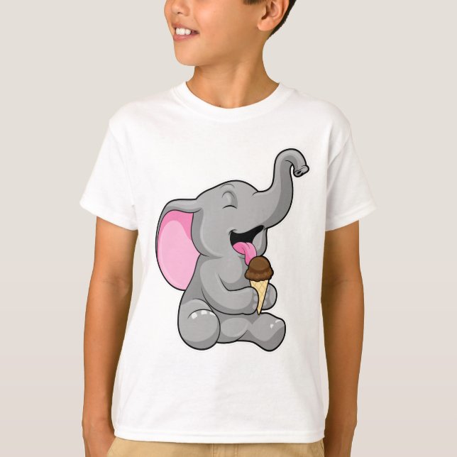 Camiseta Elefante con helado de chocolate (Anverso)