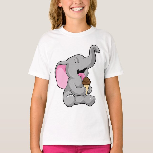 Camiseta Elefante con helado de chocolate (Anverso)