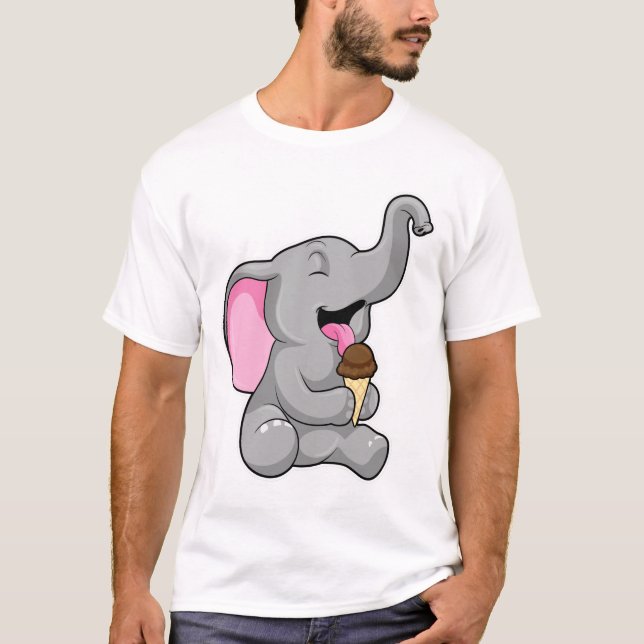 Camiseta Elefante con helado de chocolate (Anverso)