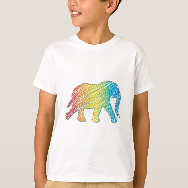 Camiseta Elefante con líneas (Anverso)
