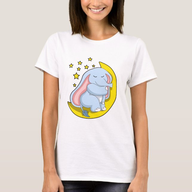 Camiseta Elefante con luna y estrellas (Anverso)
