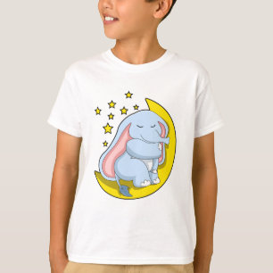 Camiseta Elefante con luna y estrellas