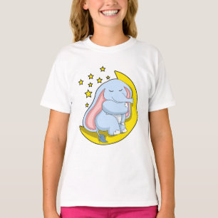 Camiseta Elefante con luna y estrellas
