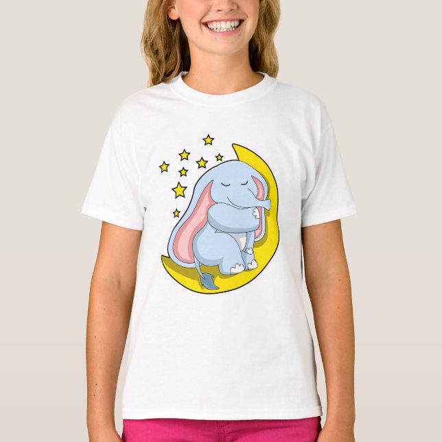 Camiseta Elefante con luna y estrellas (Anverso)