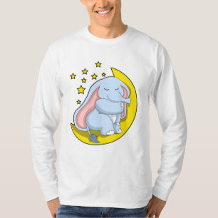 Camiseta Elefante con luna y estrellas