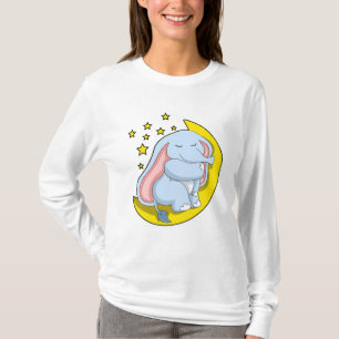 Camiseta Elefante con luna y estrellas