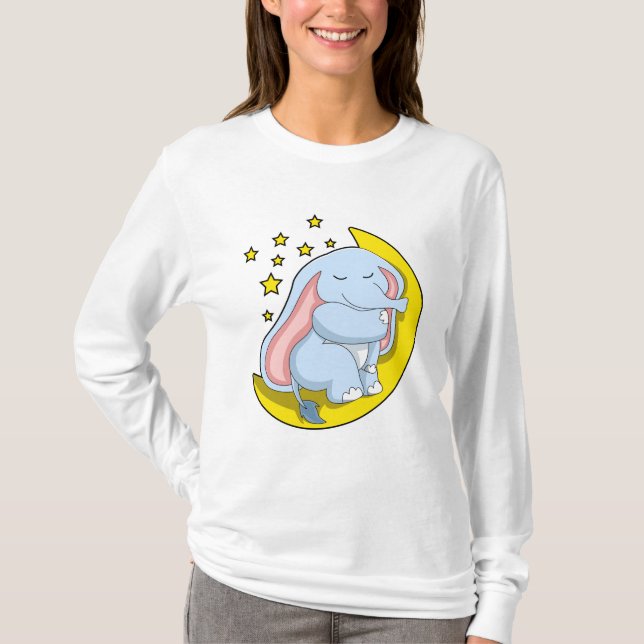 Camiseta Elefante con luna y estrellas (Anverso)