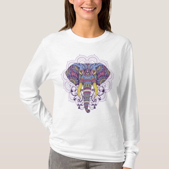Camiseta Elefante con Mandala (Anverso)