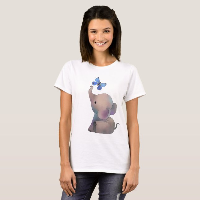 Camiseta Elefante con mariposa (Anverso completo)