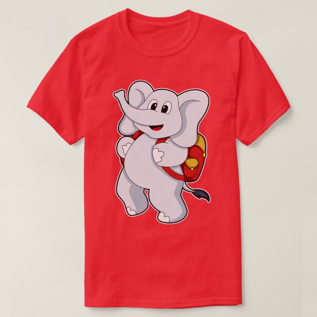 Camiseta Elefante con mochila (Diseño del anverso)