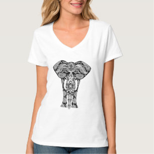 Camiseta Elefante con patrón de henna 