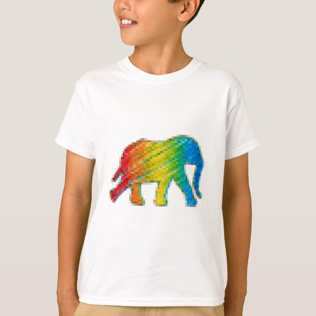 Camiseta Elefante con píxeles (Anverso)