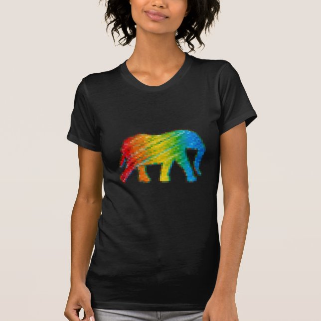 Camiseta Elefante con píxeles (Anverso)