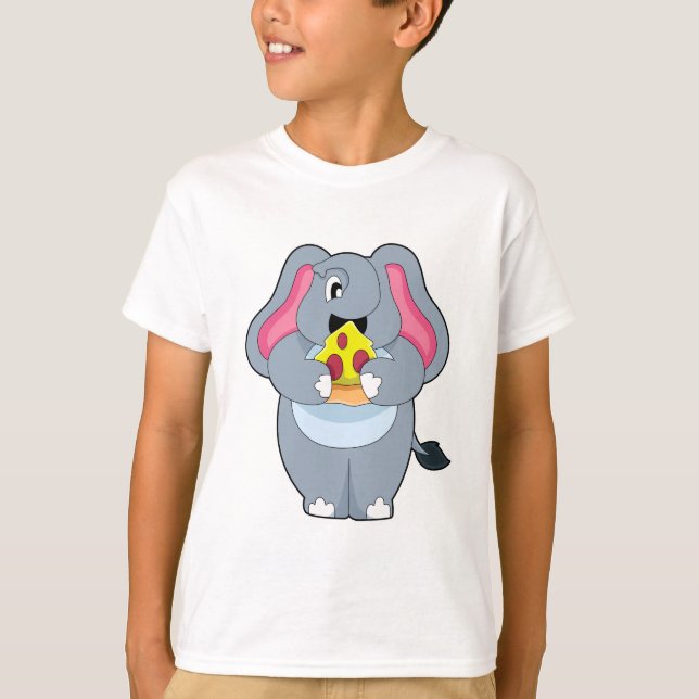Camiseta Elefante con pizza (Anverso)