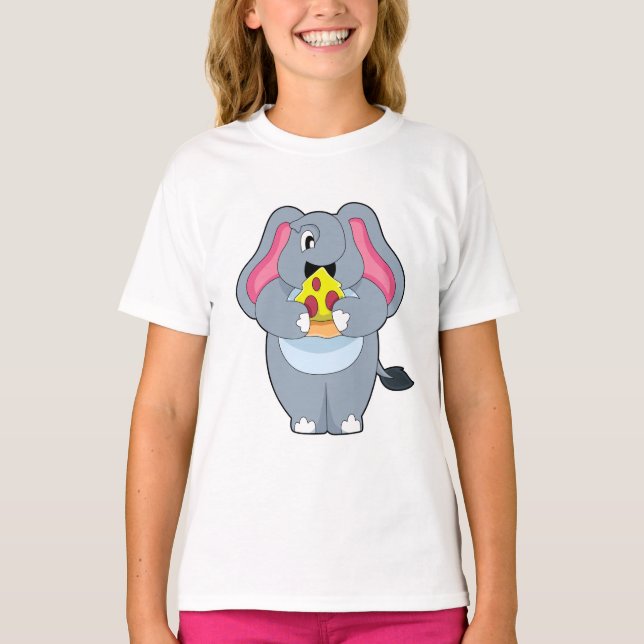Camiseta Elefante con pizza (Anverso)