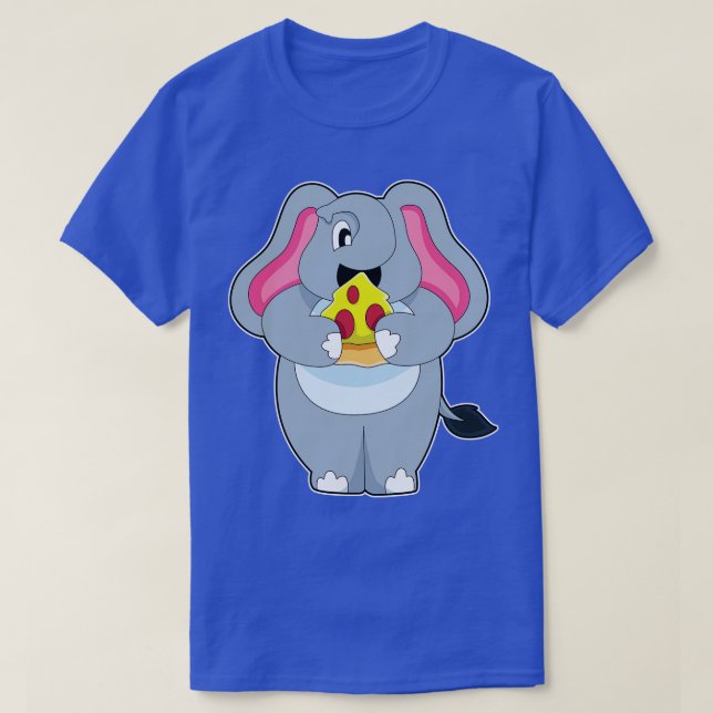 Camiseta Elefante Con Pizza (Diseño del anverso)