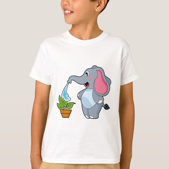Camiseta Elefante con planta (Anverso)