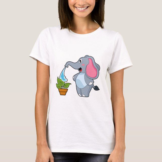 Camiseta Elefante con planta (Anverso)