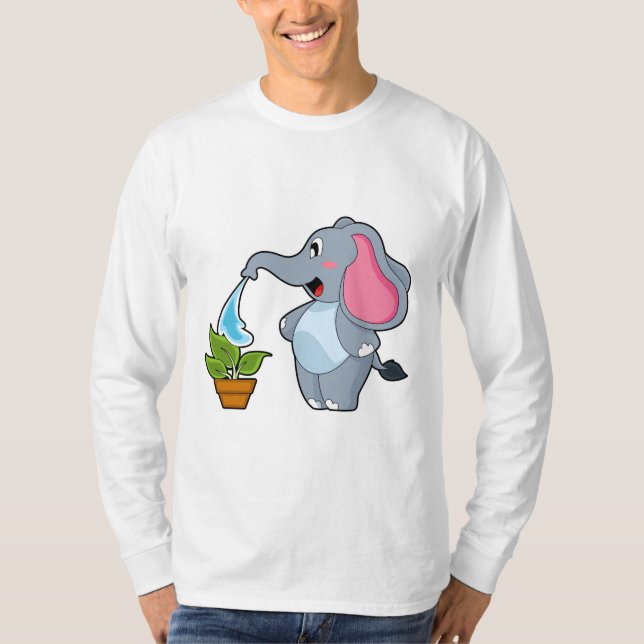 Camiseta Elefante con planta (Anverso)