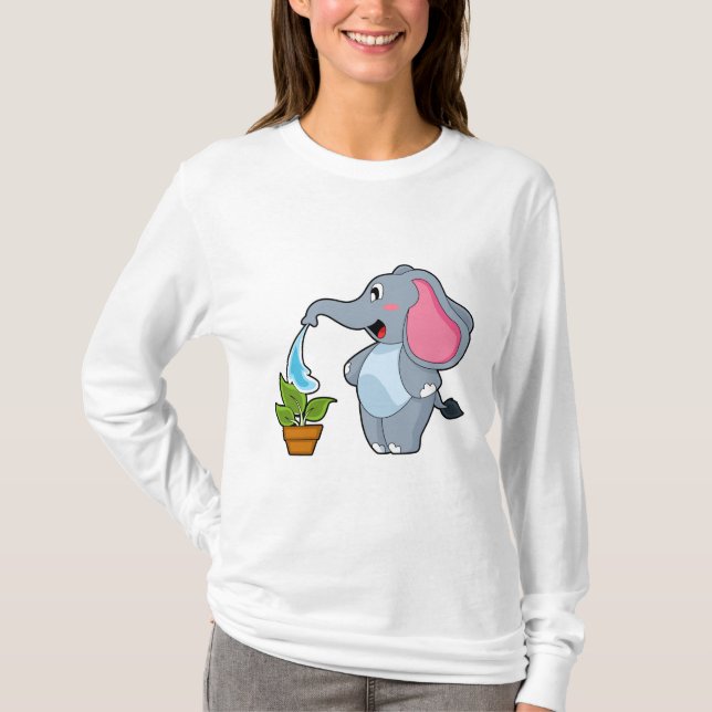 Camiseta Elefante con planta (Anverso)