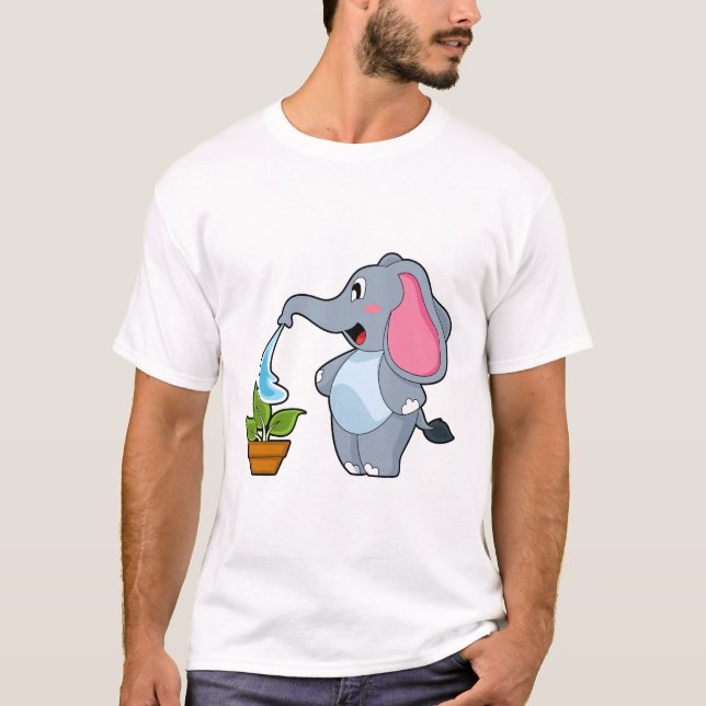 Camiseta Elefante con planta (Anverso)