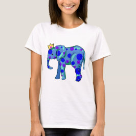 Camiseta Elefante con puntos de polka y una brillante coron