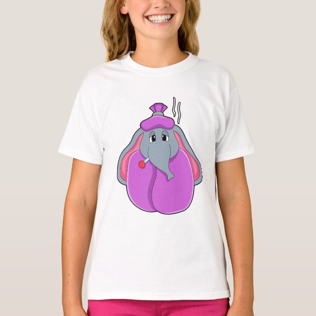 Camiseta Elefante con termómetro de Fiebre (Anverso)