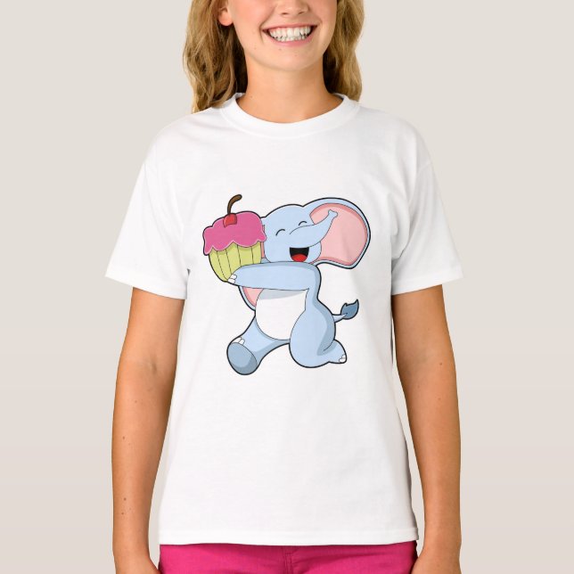 Camiseta Elefante con torta (Anverso)